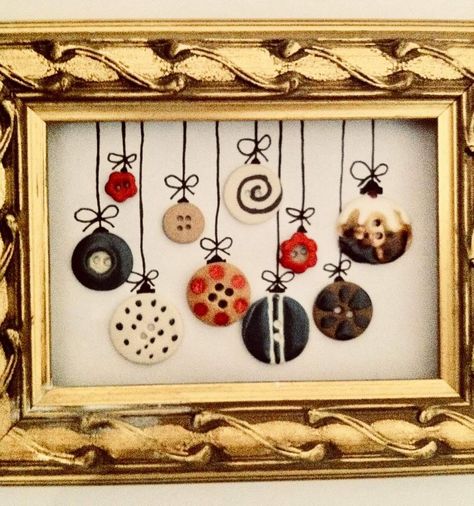 Christmas Button Crafts, Button Tree Art, Button Art Projects, Canadian Christmas, Buttons Crafts Diy, Button Projects, Buttons Crafts, Button Ideas, Framed Jewelry