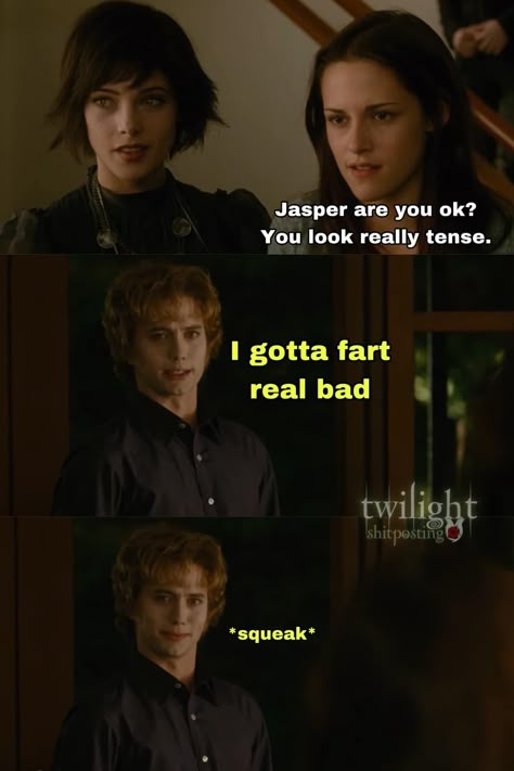 Funny Twilight Quotes, Twilight Quiz, Funny Twilight, Jasper Twilight, Twilight Videos, Twilight Jokes, Twilight Quotes, Twilight Funny, Twilight Memes