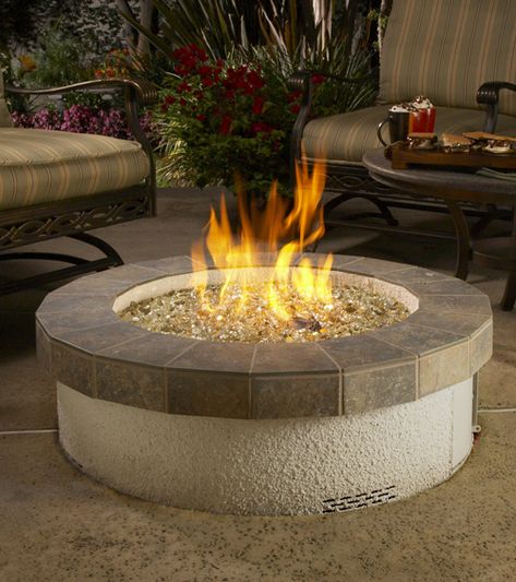 American Fyre Designs Stucco Fire Pit | Energy House Stucco Fire Pit, Gazebo Diy, Fire Pit Glass Rocks, Gazebo With Fire Pit, Fire Pit Wall, Fire Pit Party, Fire Pit Decor, Rustic Fire Pits, Fire Pit Lighting