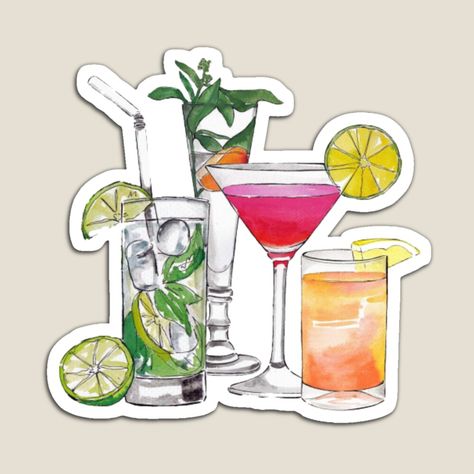 Drink Cartoon, 18th Birthday Party Themes, Margarita Drink, Cocktail Juice, Drink Stickers, Alcohol Aesthetic, Cocktail Art, Alcohol Drinks, Phone Stickers