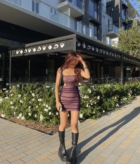 Shaker 65 Outfit, Demonia Shaker 65, Demonia Shaker, Dressed Up, Grunge Fits, Women Fashion, Outfit Ideas, Fashion Inspo, Bodycon Dress