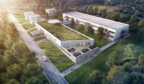 Community center | flyingArchitecture | Archinect Flying Architecture, Mass Study, Perspective Architecture, Three Family, Family Houses, Architectural Renderings, Community Center, Architecture Rendering, Diagram Architecture