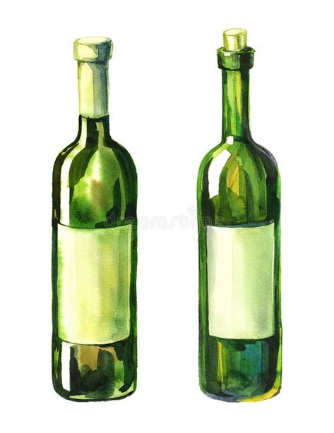 Illustration about Watercolour illustration of 2 green wine bottles. Illustration of purity, clean, aquarelle - 20055059 Bottles Illustration, Abstract Animal Art, Watercolour Texture Background, Wine Bottle Art, Pink Watercolor Flower, Watercolour Illustration, Green Bottle, Green Watercolor, Watercolor Texture