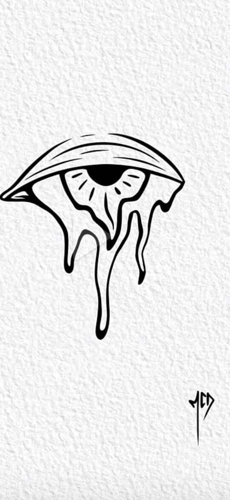 Small Eye Tattoo Men, Eye With Tear Tattoo, At Home Tattoo Ideas, Eye Palm Tattoo, Emoji Tattoo Ideas, Weird Eye Drawings, Trippy Eye Drawing, Dark Tatoos Ideas, Trippy Eyes Drawing