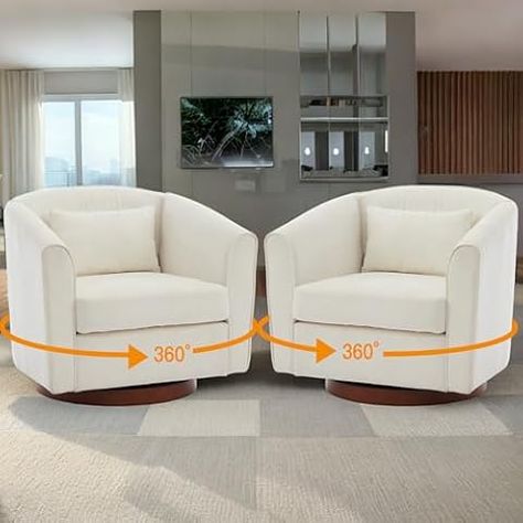 Amazon.com: ODUWA Swivel Barrel Chair Set of 2,31.9" W Modern Round Accent Arm Chairs Upholstered Comfy 360 Degree Swivel Single Circle Club Sofa Chair for Nursery Living Room Bedroom, Beige : Home & Kitchen Chair For Nursery, Circle Chair, Bedroom Beige, Club Sofa, Nursery Chair, Swivel Barrel Chair, Accent Arm Chairs, Arm Chairs, Modern Round