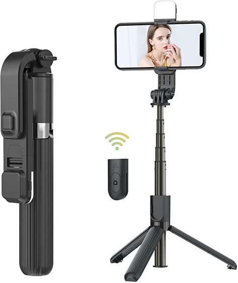 AmazonSmile: UBeesize Gopro Selfie Stick, Portable Aluminum Alloy Selfie Sticks Tripod with Light, Phone Stick with Wireless Bluetooth Remote, Compatible with iPhone 13 Pro/12/11 Pro/XR/8/7 and Android Smartphone : Cell Phones & Accessories Camera Shutter, Remote Camera, Small Camera, Bluetooth Remote, Fill Light, Selfie Stick, Wireless Bluetooth, Phones Accessories, Gopro