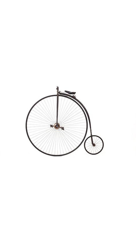 From 1870 to 1885, the penny farthing had a brief, but visually lasting, effect on the development of the bicycle with its very large and distinctive front driven wheel and small rear wheel. It was called a penny farthing after two British coins of the period, the large penny and the much smaller farthing, worth a quarter of a penny. Penny Farthing Illustration, Still Life Louise Penny, Coventry England, Penny Farthing Bicycle, Penny Skateboard, 1930s Bicycle, Penny Farthing, New South Wales Australia, Mode Of Transport