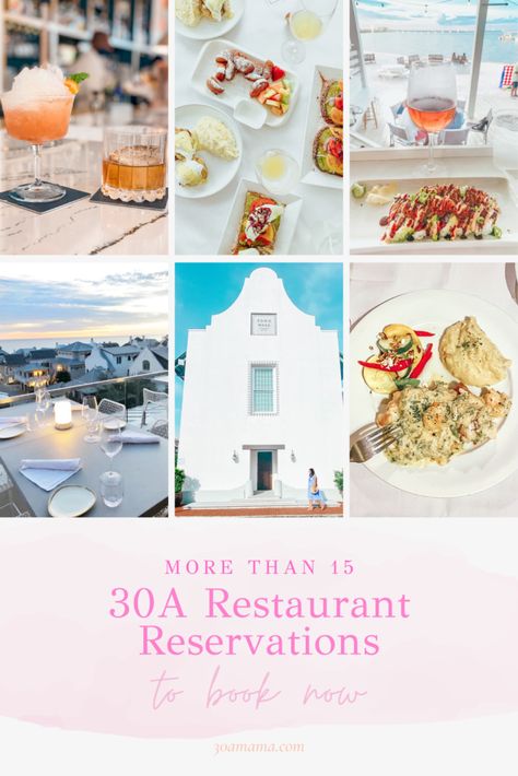 30a Restaurants Florida, 30a Restaurants, Bach Weekend, Rosemary Beach Florida, Rooftop Dining, 30a Florida, Seaside Fl, 30a Beach, Dinner Reservations