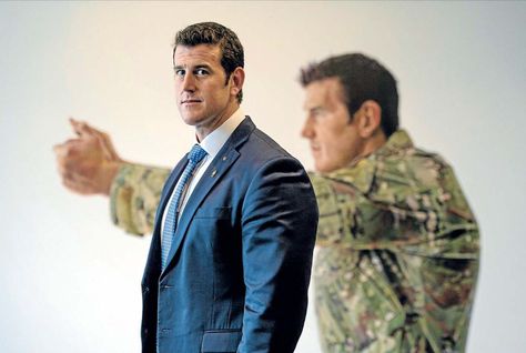 Ben Roberts Smith VC stands in front of a portrait painted by Michael Zavros, at the Australian War Memorial Canberra Michael Zavros, Australian Painting, Robert Smith, Canberra, Queensland, Eye Color, Portrait Painting, Men's Blazer, Paintings