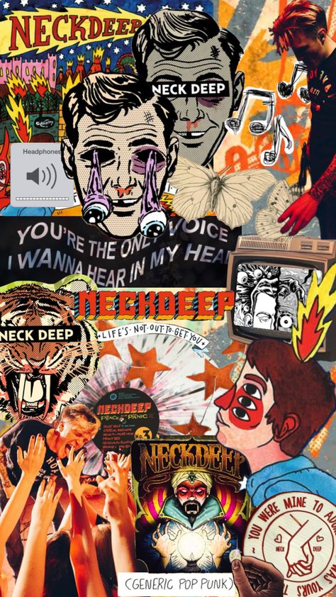 #neckdeep #neckdeepband #music #poppunk Neck Deep Band, Deep Wallpaper, Punk Wallpaper, Funky Wallpaper, Pretty Phone Wallpaper, Band Wallpapers, Deep Art, Neck Deep, Cat Air