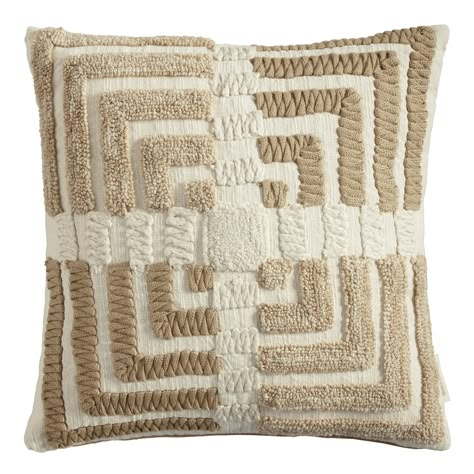 You'll love the Taupe Concentric Square Indoor Outdoor Throw Pillow at World Market. Browse our entire collection of Throw Pillows, available online or at one of our 270+ stores. Taupe Pillows, Taupe Couch, Textured Pillows, Taupe Pillow, Indoor Outdoor Patio, Pillow Ideas, Dining Room Makeover, Pillow Texture, Outdoor Throw Pillow