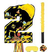 Construction Pinata, Number 2 Pinata, Truck Pinata, Dump Truck Birthday Party, Construction Baby Shower, Pinata Stick, Dump Truck Birthday, Funny Party Games, Construction Theme Party