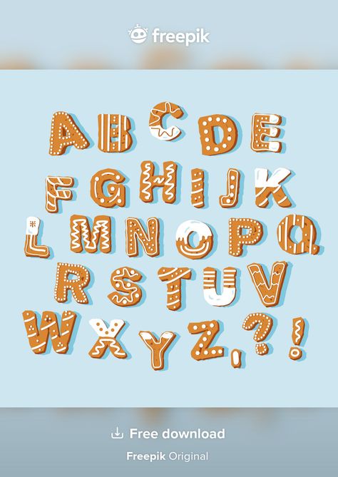 Snow Letters Alphabet, Winter Fonts Alphabet, Christmas Letters Ideas, Christmas Lettering Alphabet, Christmas Font Alphabet, Gingerbread Letters, Christmas Alphabet Letters, Winter Lettering, Gingerbread Alphabet