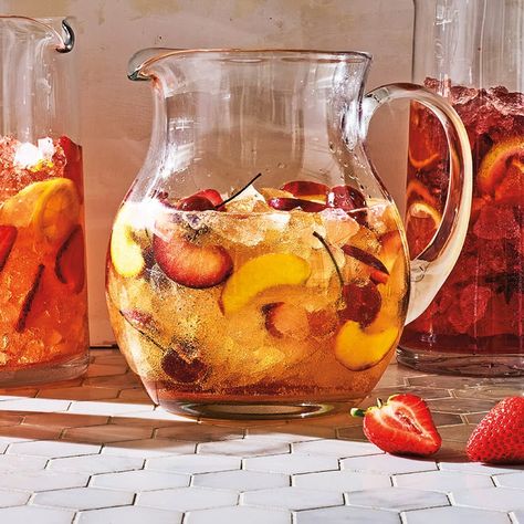 Stone fruit sangria Stone Fruit Sangria, Fruit Sangria, Bing Cherries, Summer Cocktail Recipes, Sangria Recipes, Perfect Cocktails, Stone Fruit, Fruit Drinks, Nectarine