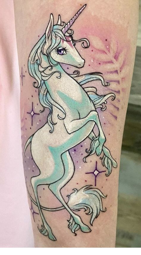 Unicorn Tattoo Designs, Unicorn Tattoo, Unicorn Tattoos, Unicorn Pictures, Upper Arm Tattoos, Last Unicorn, Cute Little Tattoos, The Last Unicorn, Wings Tattoo