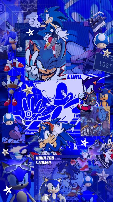 :3 #Sonic #Blue #Sega Sonic Wallpaper, Sonic Images, Hood Wallpapers, Sonic Y Shadow, Genos Wallpaper, Sonic Blue, Sonic Hedgehog, Wall Collage Decor, Sonic Heroes