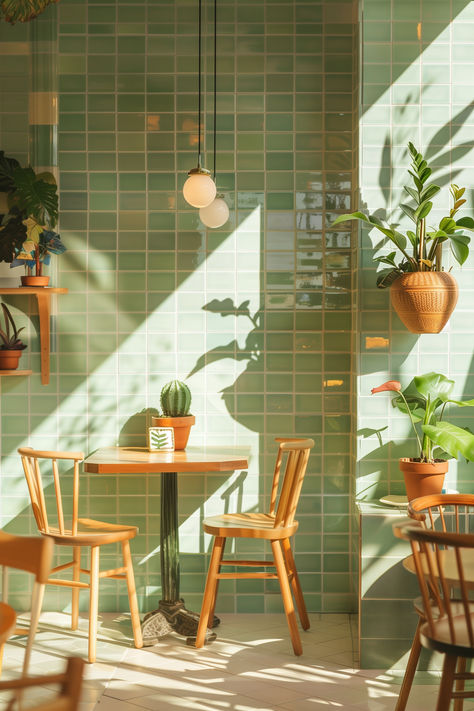 Enter the paradise of cafe lovers with our collection of European cafe interiors. Follow us for cozy vibes, chic decor, and the simple joy of sipping coffee in style. 🍰🌟 #CafeLoversParadise #CozyCafes #CafeAesthetics Brazilian Cafe Interior, Natural Cafe Interior, Simple Cafe Interior, Green Cafe Aesthetic, Cozy Coffee Shop Aesthetic, Coffee Shop Exterior, Cozy Cafe Aesthetic, Cozy Cafe Interior, Café Interior