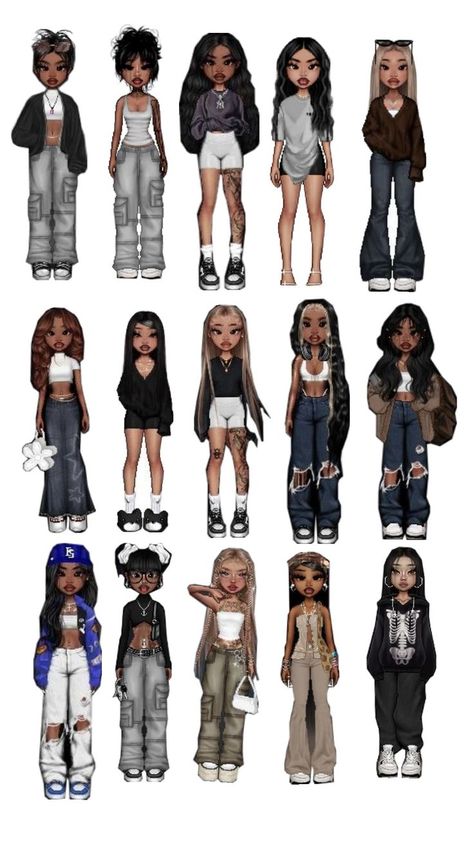 10messi Baggy Clothes Outfit, Cute Concert Outfits, Outfit Ideas School, Street Style Outfits Casual, Fashion Dress Up Games, Bratz Doll Outfits, Baggy Dresses, Bratz Inspired Outfits, Fashion Gal