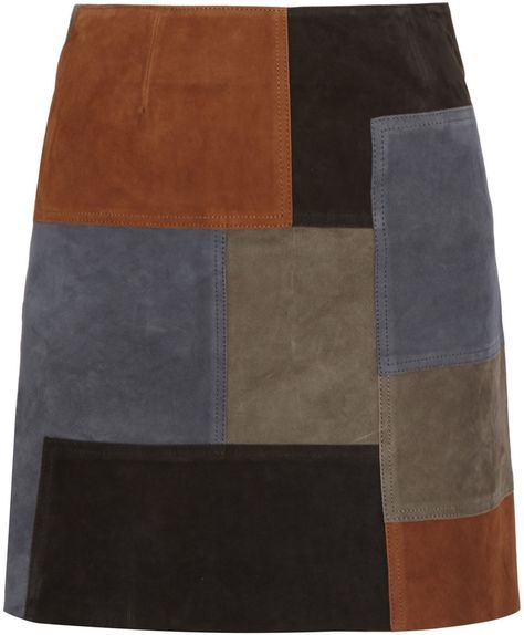 MiH Jeans Mih Jeans Patchwork Suede Mini Skirt // As seen in People Style Watch, September 2015, pg. 72. Jeans Patchwork, Patchwork Fashion, Cycle Chic, Patchwork Skirt, Suede Mini Skirt, Patchwork Jeans, Suede Skirt, Lovely Clothes, Fall Skirts