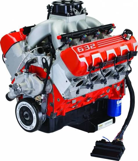 Chevrolet Performance Crate Engine ZZ632 Full Race 632 CID 1004 HP 19432060 Drag Racing Engines, Chevy Crate Engines, Classic Cars Trucks Chevy, Chevy Motors, Classic Muscle Cars, Boat Racing, Crate Motors, Hot Rods Cars Muscle, Automobile Engineering