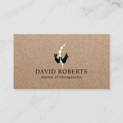 Healing Hands & Spine Chiropractic Rustic Kraft Business Card Leo Logo, Chiropractic Logo, Kraft Business Cards, Doctor Of Chiropractic, Medical Office Design, Clinic Design, Healing Hands, Hand Logo, Visiting Cards