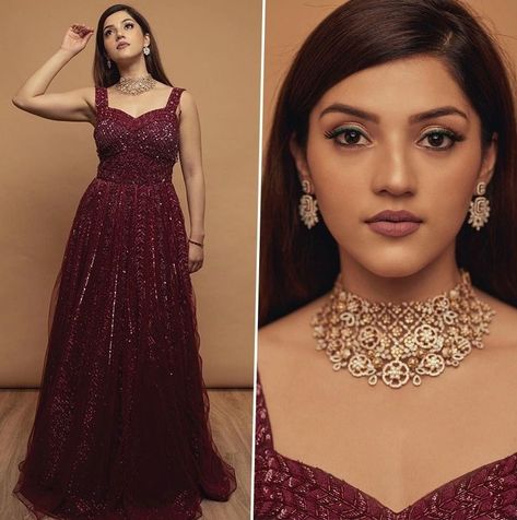 Order #LG1298 net Gown ₹1315 on WhatsApp number +919619659727 or ArtistryC.in Shop Gowns, Maroon Gown, Net Gown, Indian Reception, Gown With Jacket, Gown Indian, Net Gowns, Gown Suit, Reception Gown