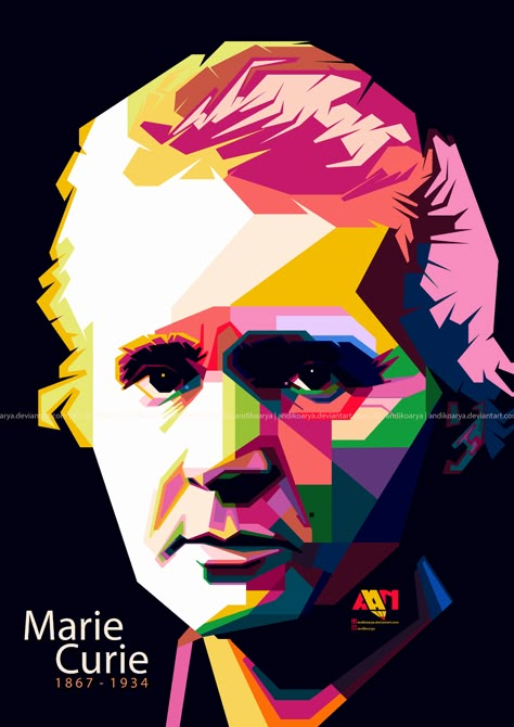 WPAP of Marie Curie on Behance Marie Curie Art, Wpap Art, Art Alevel, Easy Canvas Art, Pop Art Portraits, Marie Curie, Native American Beading, Design Digital, Sculpture Art