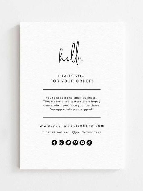 Creative Packaging Small Business, Thank You Card Restaurant, Thanks Card For Customer, Small Business Templates, Postcard Marketing, Graphisches Design, Small Business Cards, Packaging Ideas Business, Small Business Packaging Ideas