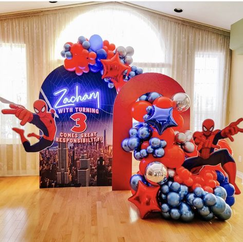 Spiderman Birthday Party Decorations, Spiderman Decorations, Spiderman Spiderman, Superman Birthday, Backyard Birthday Parties, Spiderman Theme, Spiderman Birthday Party, Baby Boy 1st Birthday Party, Backyard Birthday