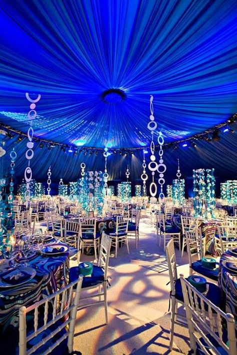 Underwater theme Sea Blue Wedding, Under The Sea Wedding, Sea Wedding Theme, Underwater Wedding, Blue Wedding Decorations, Prom Themes, Underwater Theme, Dance Themes, Sea Wedding