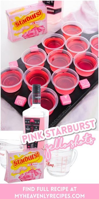 Pink Starburst Jello Shots- easy alcoholic jello shots that taste just like the candy starburst. Alcoholic Jello Shots, Pink Starburst Jello Shots, Starburst Jello Shots, Fun Drinks Alcohol, Cocktail Drinks Alcoholic, Pink Starburst, Party Drinks Alcohol, Jello Shot Recipes, Yummy Alcoholic Drinks