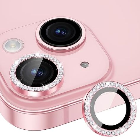 Xfilm Camera Lens Protector Compatible for iPhone 15/15 Plus Bling, Individual Metal Diamond Ring 9H Hardness Scratchproof Protector, Stylish Accessories, Case Friendly (Pink Diamond) Iphone Accessories, Pink Design, Apple Watch Strap, Custom Neon Signs, New Phones, Pink Diamond, Screen Protectors, Stylish Accessories, Camera Lens