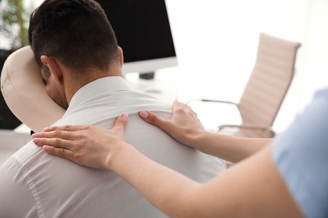 Benefits of Corporate Chair Massage | Cortiva Institute Chair Massage Benefits, Corporate Massage, Massage Prices, Company Benefits, Blood Pressure Numbers, Chair Massage, Shoulder Massage, True Things, Employee Wellness