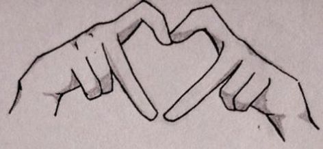 Hand Drawing Reference Heart, Easy Drawings For Girlfriend, Drawings For Partner, Heart With Fingers Drawing, Cute Relationship Drawings Easy, Shaded Heart Drawing, Person Flipping Off Drawing, Things To Draw For Your Bf, How To Draw Heart Hands