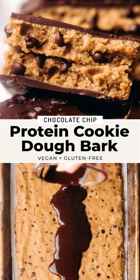 Protein Cookie Dough Bark Vegan Protein Powder Cookies, Flavorless Protein Powder Recipes, Protein Holiday Treats, Affordable High Protein Meals, High Protein Baking Recipes, Protein Cookie Dough Bark, Vegan Protein Dessert, High Protein Sweet Snacks, Dessert Bark