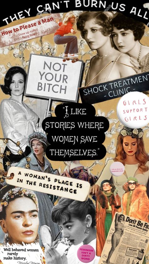 #feminism #feminist #fridakahlo #vintage #women #womenpower #womensrights #womenarereallypretty Lani Aesthetic, Creative Posters On Women Empowerment, Jillian Aesthetic, Feminism Aesthetic, Female Independence, Feminist Aesthetic, Parts Work, Female Rage, Girls Support Girls