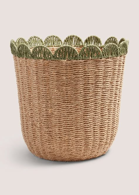 Scallop Edge Basket (35cm X 35cm X 35cm) - Matalan Nursery Idea, Woven Laundry Basket, Organization Essentials, Happy Everything, Scallop Edge, Woven Basket, Waste Basket, At Home Store, Scalloped Edge