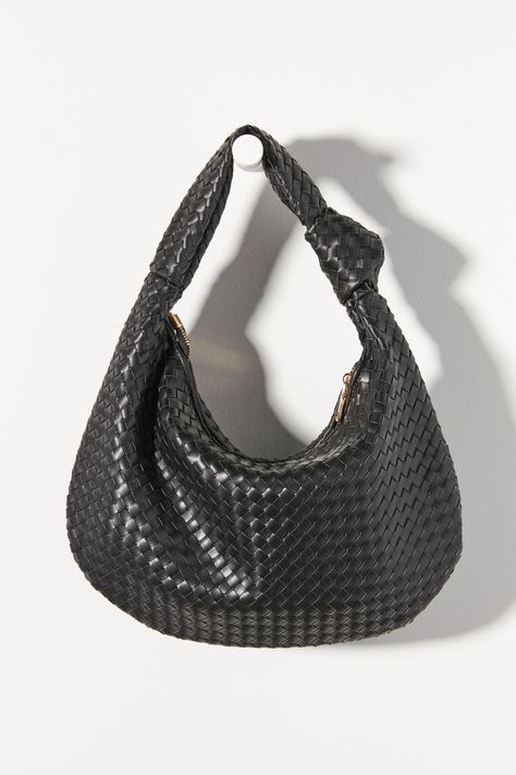 Large Anthropologie tote. The PERFECT look-a-like for Bottega Veneta Bottega Bag, Melie Bianco, Anthropologie Bags, Bottega Veneta Bag, Black Shoulder Bag, Woven Bag, Black Fits, Leather Shoulder Bag, Fashion Bags