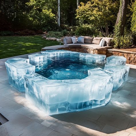 Introducing the Ice Block Pool, a stunningly cool retreat that brings the serene beauty of a frozen landscape into your backyard. Inspired by the crisp lines and crystal clarity of natural ice blocks, this pool features sleek, geometric edges and translucent surfaces that shimmer like ice under the sun. The calming, cool-blue water contrasts beautifully with the minimalist, frosted glass accents, evoking the sensation of diving into a glacier. With ambient underwater lighting that mimics the ... Underwater Lighting, Frozen Landscape, Pool Features, Ice Block, Cold Plunge, Ice Blocks, The Ice, Blue Water, Frosted Glass