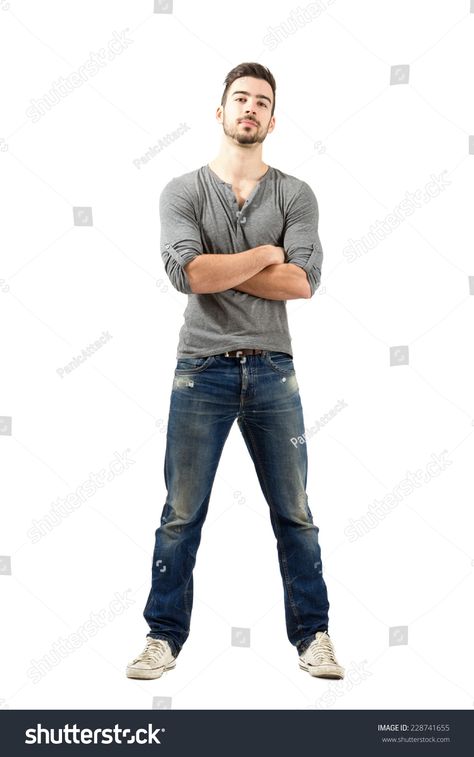 Guy Crossing Arms, Arms Crossed Pose Reference, Arm Crossed Reference, Cross Arms Pose Reference, Man Crossing Arms, Crossed Arms Pose, Arms Crossed Reference, Male Standing Pose, Crossed Arms Reference