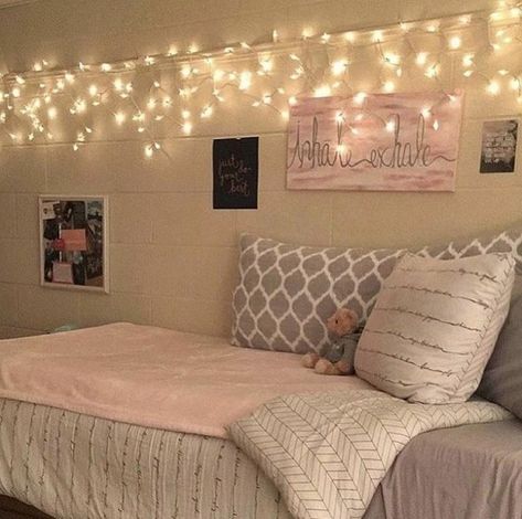 Wishlist.com / Light Up Your Room Minimalistic Room, Girls Bedroom Makeover, College Dorm Room Decor, Fairy Lights Bedroom, Dorm Room Inspiration, Girl Bedroom Designs, Lighting Decor, Redecorate Bedroom