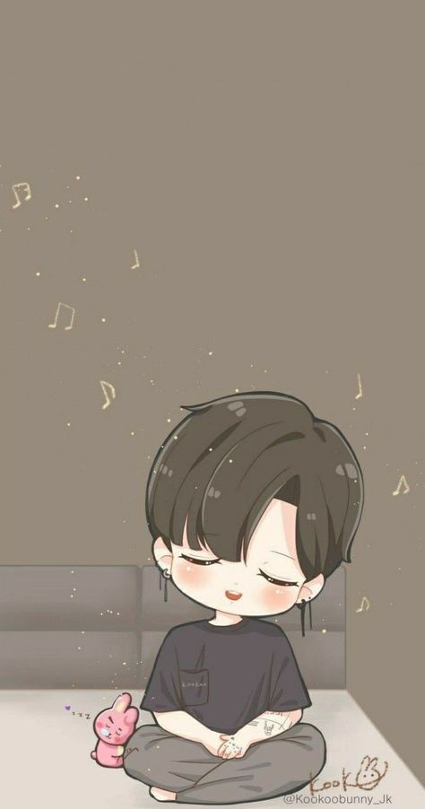 Jungkook Cartoon Wallpaper, Bts Jungkook Cute, South Korea Travel, Cartoon Photo, Bts Aegyo, Jungkook Fanart, Korea Travel, Bts Drawings, Bts Chibi