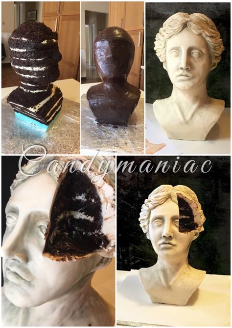 Aphrodite bust cake - Cake by Mania M. - CandymaniaC - CakesDecor Aphrodite Bust, 3d Cake Tutorial, Bust Cake, Torte Creative, Cake Competition, Cake Structure, My Birthday Cake, Realistic Cakes, Gravity Cake