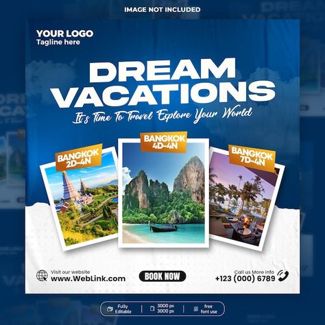 Travel Agency Social Media, Hotel Ads, Social Media Post Design, Banner Template Design, Powerpoint Word, Travel Instagram, Travel Tours, Instagram Post Template, Web Banner