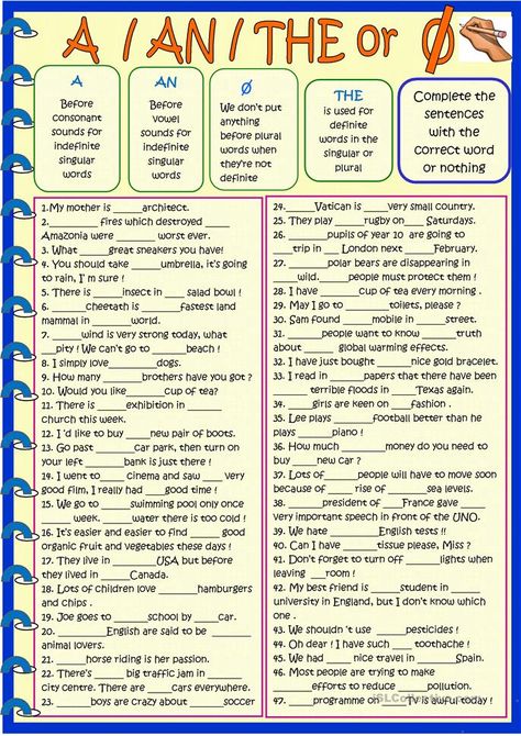 A ,an the or zero determiner new practice with tips - English ESL Worksheets for distance learning and physical classrooms Zero Article, Adult Worksheets, Articles In English Grammar, English Pictures, Article Grammar, Articles Worksheet, Plural Words, Esl Ideas, English Grammar Exercises