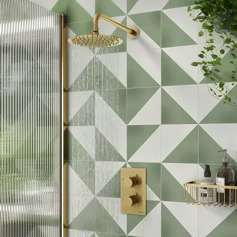 Herringbone floor bathroom