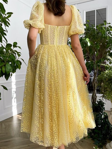 Daffodil Dreams Dress by Teuta Matoshi Short Sleeve Prom Dress, Prom Dress Corset, Short Sleeve Prom Dresses, Lace Prom Gown, Long Party Gowns, Teuta Matoshi, Simple Frock Design, Elegant Ball Gowns, Lace Ball Gowns