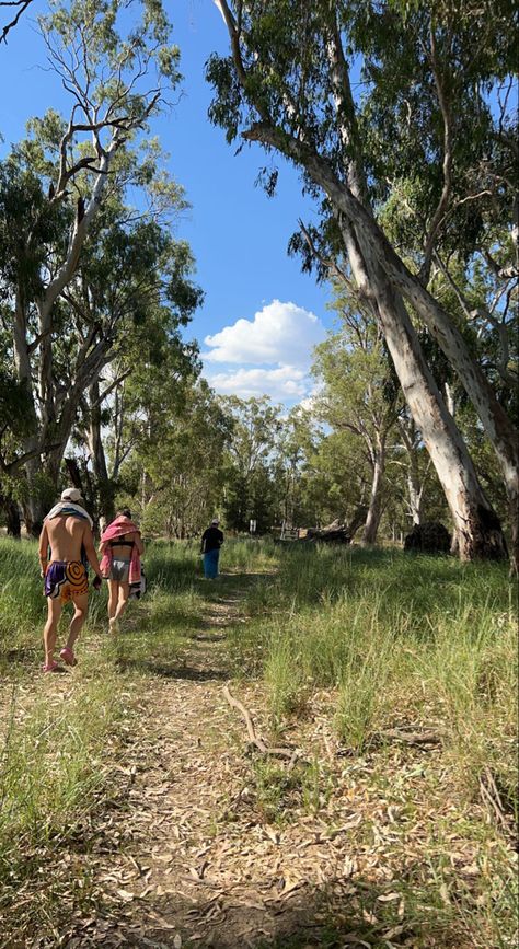 Australian Country Aesthetic, Outback Australia Aesthetic, Australian Camping, River With Friends, Bush Walk, Australia Outback, River Summer, Brown People, With Friends Aesthetic