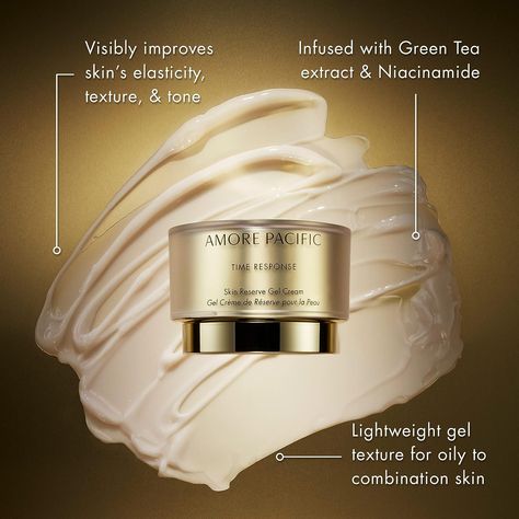 AMOREPACIFIC Time Response Skin Reserve Gel Creme Face Cream Moisturizer, 1.7 Fl Oz Cream Moisturizer, Korean Face, Amore Pacific, Gel Cream, Face Moisturizer, Face Cream, Green Tea, Health And Wellness, Moisturizer