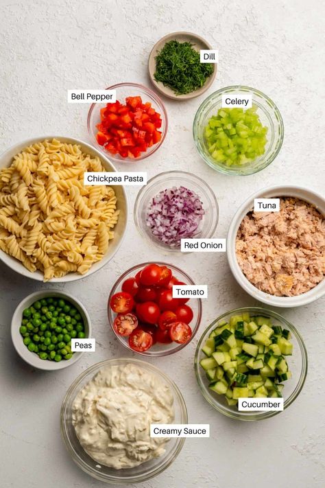 Tuna Pasta Salad - Oh Snap Macros Work Lunch Pasta, Pasta Breakfast Recipes, Pasta Tuna Salad Recipes, Pasta Tuna Salad, Pasta Salad With Tuna, Oh Snap Macros, Lunch Prep Ideas, Cucumber Pasta, Tuna Pasta Salad Recipes